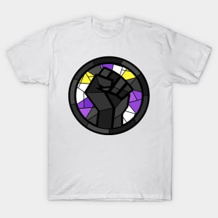 BLM Stained Glass Fist (Non-Binary) T-Shirt